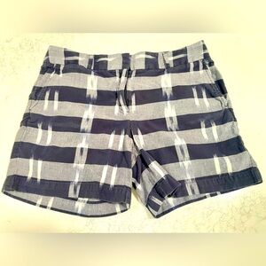 Loft Women’s Rivera Chino Striped Navy/White Shorts SZ 8
